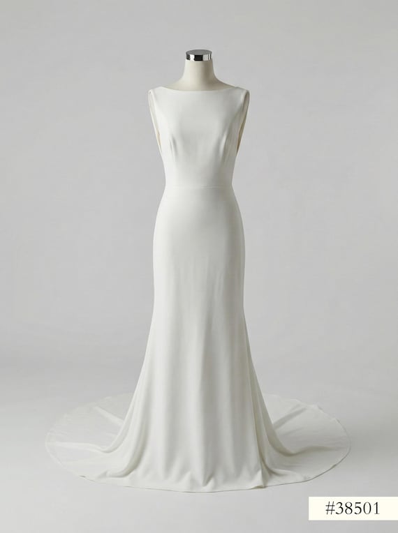 sheer bateau neckline wedding dress Elena Morar ND-014