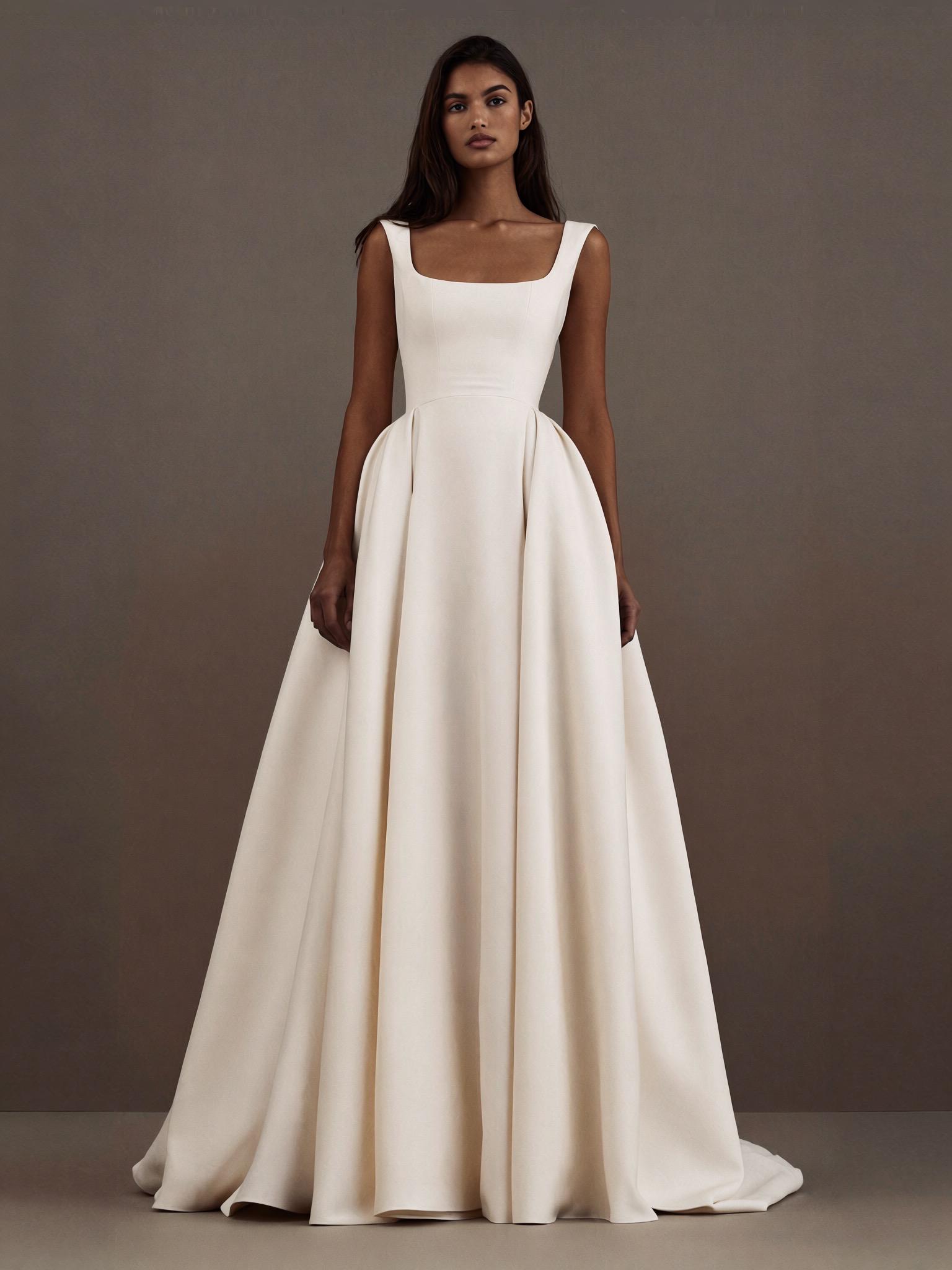 Mikado a Line Wedding Dress - Etsy Sweden
