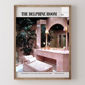 The Delphine Room / Poster di lusso per riviste di interior design degli anni '80, stampa artistica da parete vintage anni '80, arredamento estetico retrò