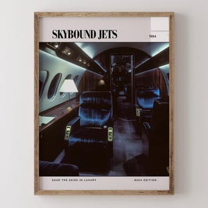 Skybound Jets / Poster di lusso per rivista di interior design anni '80, stampa artistica da parete vintage anni '80, arredamento estetico retrò