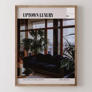 Poster di rivista di design d'interni Uptown Luxury / Luxury anni '80, stampa artistica da parete vintage anni '80, arredamento estetico retrò