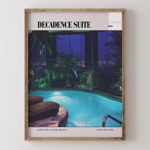 Decadence Suite / Poster di lusso per riviste di interior design anni '80, stampa artistica da parete vintage anni '80, arredamento estetico retrò