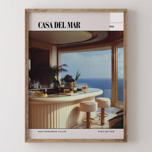 Casa Del Mar / Poster di lusso per riviste di interior design degli anni '80, stampa artistica da parete vintage anni '80, arredamento estetico retrò