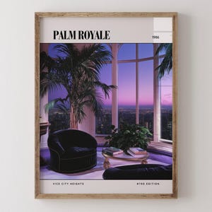 Palm Royale / Poster di lusso per rivista di interior design anni '80, stampa artistica da parete vintage anni '80, arredamento estetico retrò