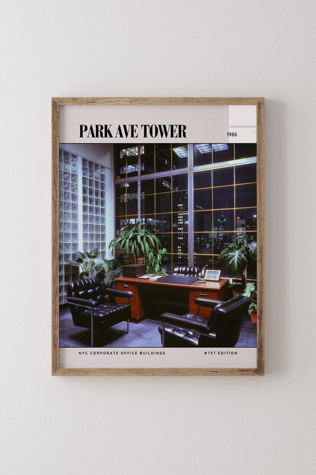 Park Ave Tower Luxury 1980s Interior Design Magazine Poster, Vintage