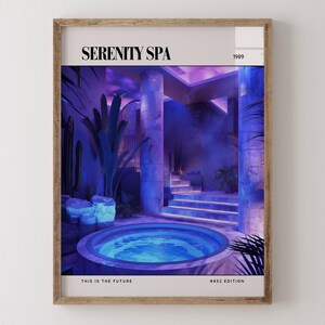 Gelassenheit Spa | 1980s Interior Design Magazin Poster, Vintage 80er Jahre Wand Kunst Druck, Retro Ästhetisches Dekor