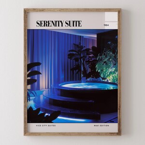 Gelassenheitssuiten | 1980s Interior Design Magazin Poster, Vintage 80er Jahre Wand Kunst Druck, Retro Ästhetisches Dekor