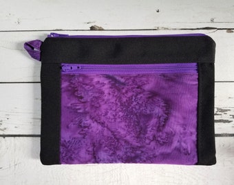 Devon Pouch, Zipper Pouch, Double Zipper Pouch, Makeup Bag, Wristlet, Bag Organizer, Cellphone Wristlet, Canvas Pouch, Waterproof Lining