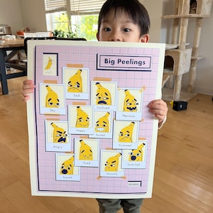 ¡Grandes peladuras! Cuadro de emociones y sentimientos / Decoración del aula / Póster de aprendizaje emocional para niños en edad preescolar y niños pequeños / Arte para la sala de juegos / Decoración para niños
