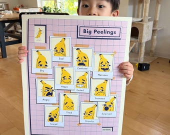 Big Peelings! Emotions and Feelings Chart | Classroom Decor | Preschool & Toddler Emotional Learning Poster | Playroom Art | Kids Decor