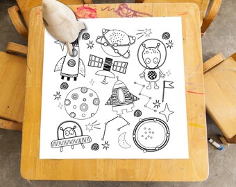 Blast off into Space Coloring Sheets 24"x24"
