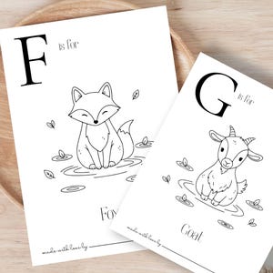 ABC Animal Coloring Book | Baby Shower Game | Printable PDF