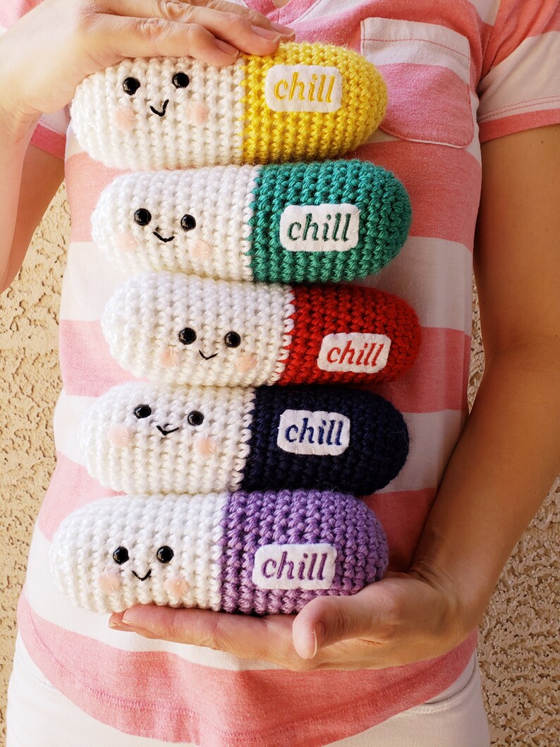 Chill Pill Effitol Pill Crochet Pills Gag Gift Etsy