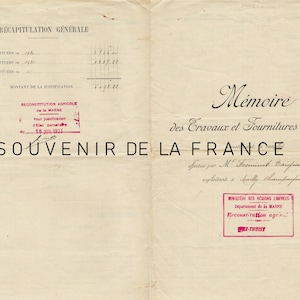 Dois documentos franceses - Acte de Vente e Inventory Sheet - Tamanho carta dos EUA