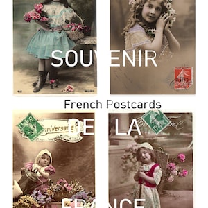 Conjunto de cartões postais franceses 1