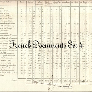 Conjunto de 4 documentos franceses - Tamaño carta (EE. UU.) - Horizontal