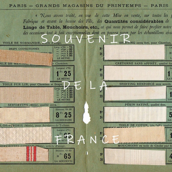 Grands Magasins du Printemps - Paris - Ephemera printables - please read description!