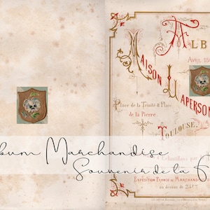 Album de marchandises de mode française rustique d'avril 1868 - veuillez lire la description sur l'impression et l'assemblage - format paysage