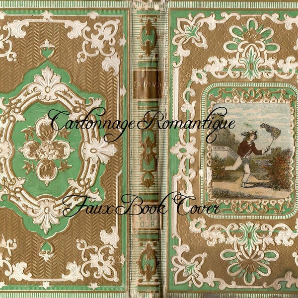 Antique French Faux Cartonnage Romantique Cover