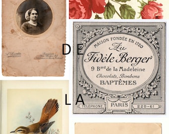 French Ephemera Digital Sheets - a good number from authentic documents and postcards
