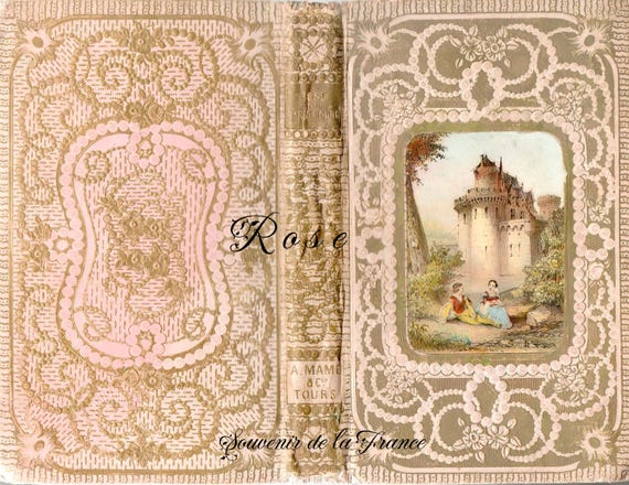 Antique French Faux Book Cover - From Book 'rose De