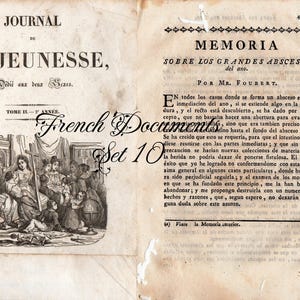 Documentos en francés, conjunto de 10, tamaño carta de EE. UU., formato horizontal