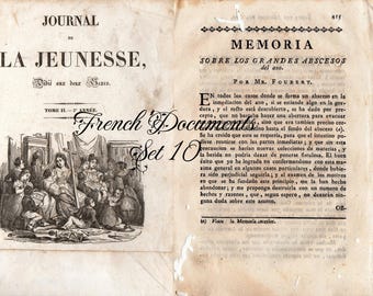 French documents Set 10 - US Letter Size - landscape format