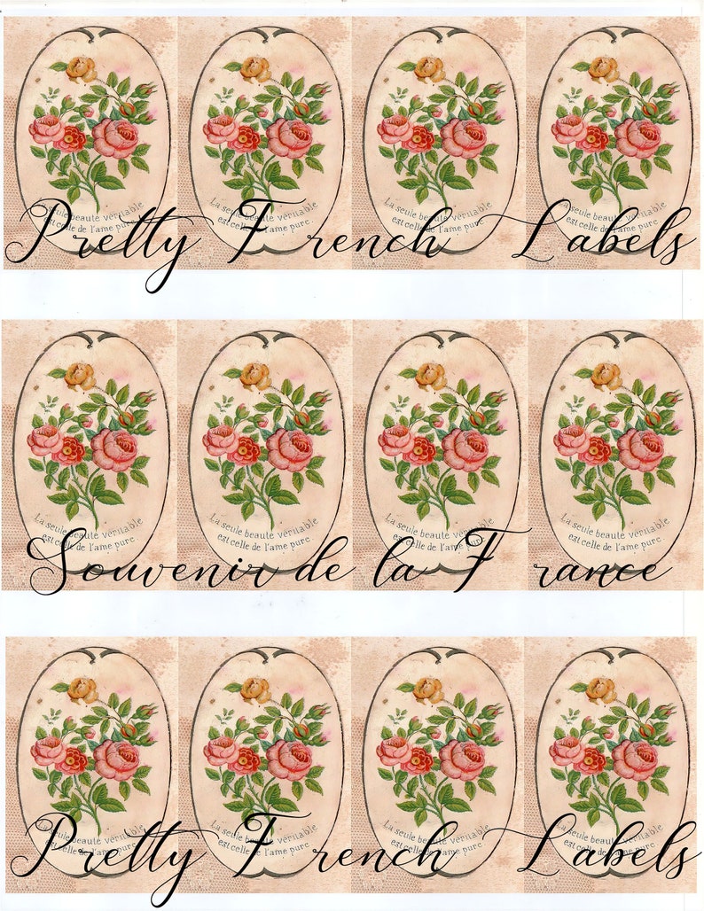 Pretty Labelers Pretty French Labels to Decorate a Journal Page (see Samples) - One ...
