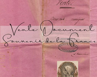 Documento rústico francés 'Vente 1878': lea la descripción sobre cómo imprimir y ensamblar