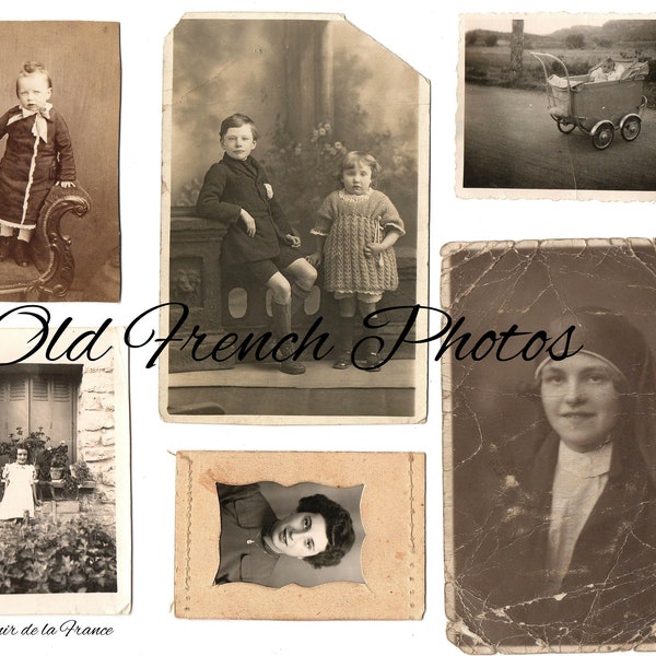 Antique French Photographs, Angel ephemera, old Postcards and Book Plate