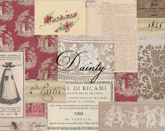 DAINTY - A ten page digital - French Journal - US Letter Size - portrait format