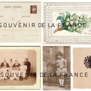 Five sheets of French Ephemera Printables