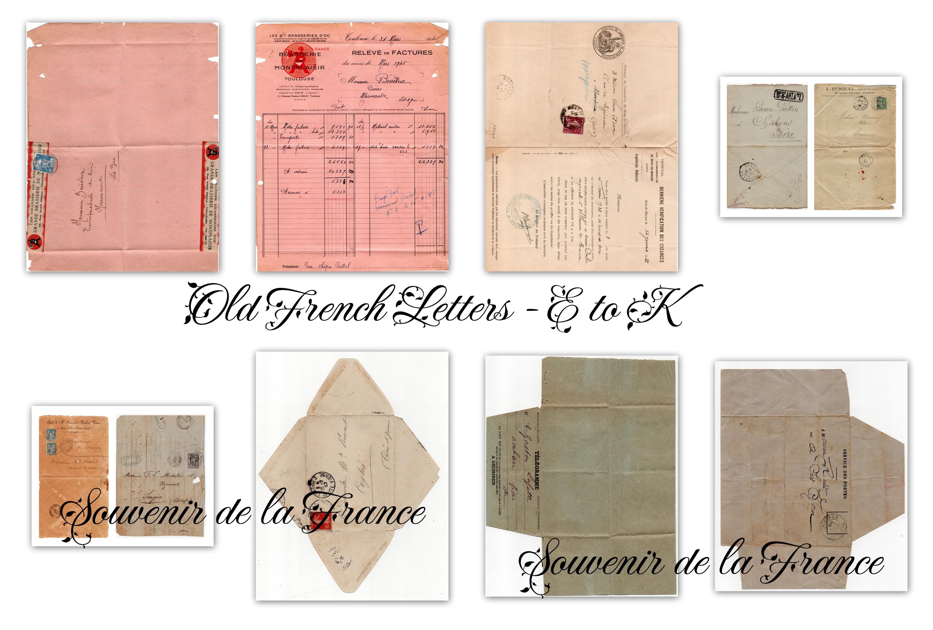 French Envelope Layout Assortment of Old French Letter Envelopes - US Letter Size - 11 Pages ...