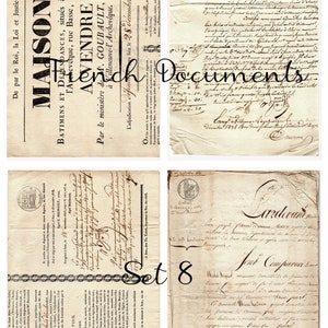 Französisches Dokumenten Set 8 - 12 Seiten US Letter Size - gemischtes Layout Format
