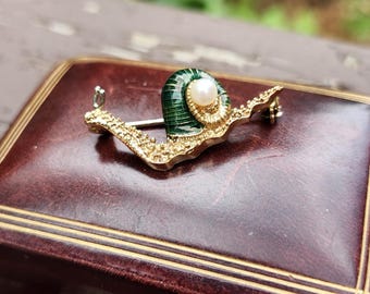 18K MCM Italienisch-Made Gold Schnecken Brosche | Vintage Zustand Schmuck