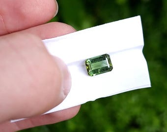 2,58 ct Dunkler Minzgrüner Turmalin | Vintage Zustand Schmuck