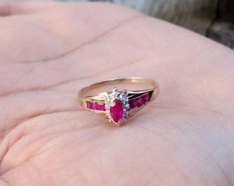 10K rosa Saphir Statement Ring | Vintage Zustand Schmuck