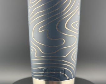 YETI 20oz Laser Engraved Tumbler – Topographic Contour Design