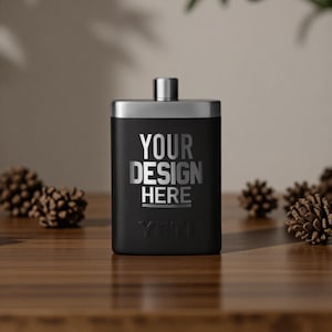Custom Laser Engraved YETI Flask – Personalized Gift | Durable | Double-Wall Insulated