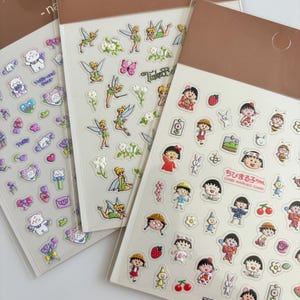 1 Sheet Cute Cartoon Nails Art Stickers Bew Anime Nails Art Decoration 5D Anime Character Nails Art Stickers Supplies Nails Decals DIY Nails