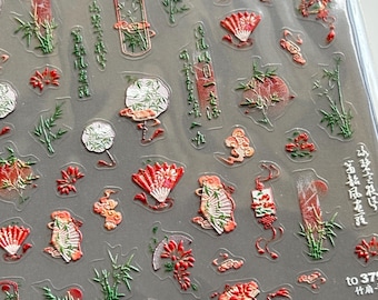 5D Embossed Flower & Bird Nail Art Stickers – Luxury Decals