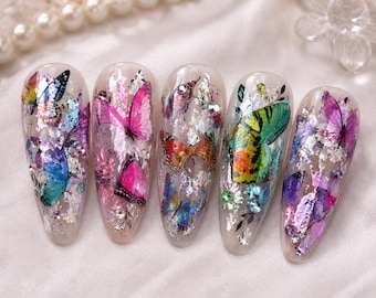 Schmetterling Nagelffolie Transfer Set - 10 Rollen