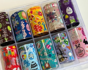 Easter Nail Foil Transfer Doos met 10 rollen (Artikelnr. 8)