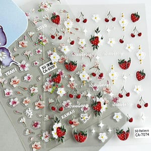 5D Slower Nail Art Stickers | Buy 5 Get 1 Free | 3D Gel Look Nail Decals | Self-Adhesive Manicure Decor | Korean Style Nail Stickers
