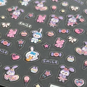 5D Animal Cartoon Nail Stickers – Self Adhesive Cute Nail Art Decals for Kids & Adults | Buy 5 Get 1 Free | Cat Dog Panda Bunny Fox Nails