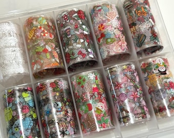Kerstnagelfolietransferdoos met 10 rollen (item 17)