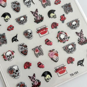 5D Halloween Nail Stickers – Ghost Pumpkin Bat Skull Spider Witch Decals – Self Adhesive 3D Nail Art – Buy 5 Get 1 Free – DIY Manicure