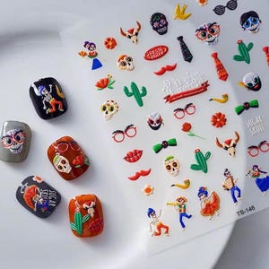 5D Christmas Nail Stickers: Holiday Animal Rhinestone Nail Art