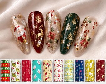 Kerstnagelfolietransferdoos met 10 rollen (item 21) 5 en 1 gratis!