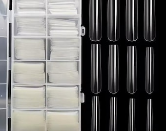 Extra Long Clear Nail Tips: Full Cover Press On Nails (240 pcs)
